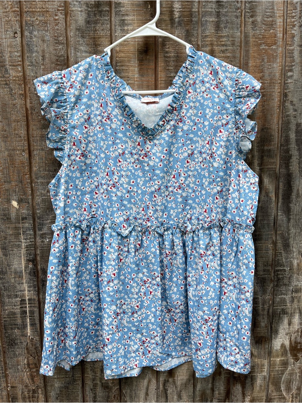 Hailey & Co. Boutique Blouse, Blue Floral Blouse